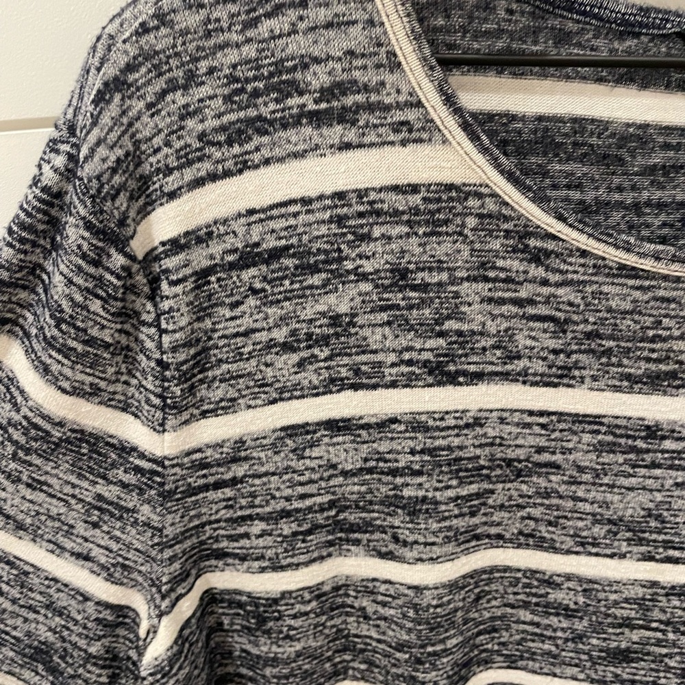 Banana Republic Navy and White Striped Top